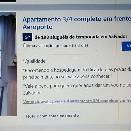 Apartamento 3/4 Completo Em Frente Ao Aeroporto Salvador Bagian luar foto